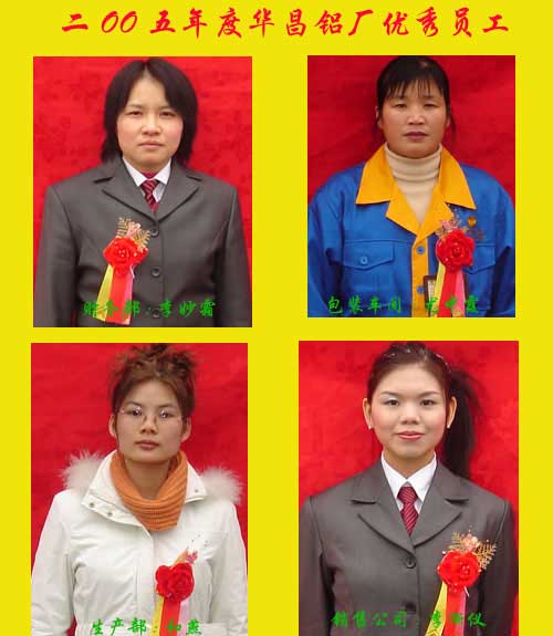 2005年度，華昌鋁廠優(yōu)秀員工及優(yōu)秀通迅員