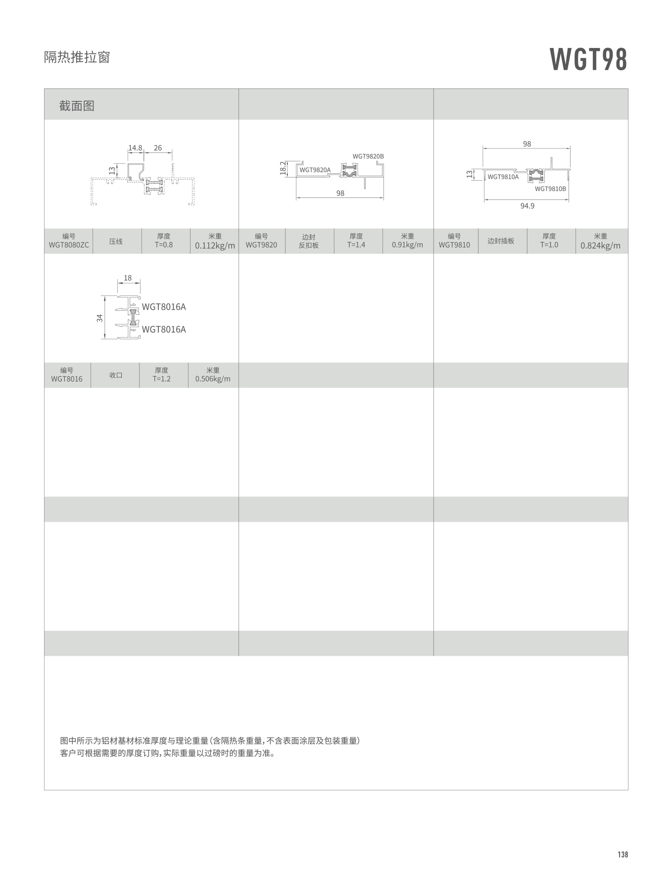 WGT98隔熱推拉窗