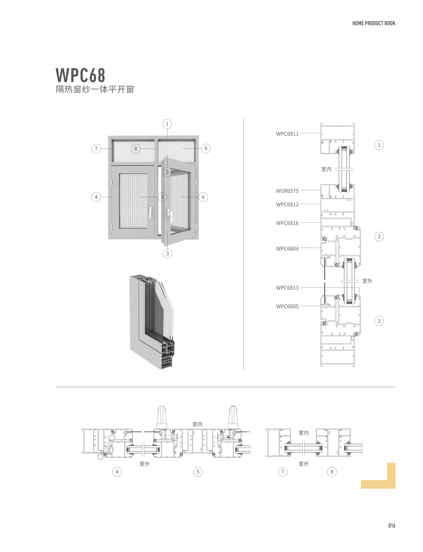 WPC68隔熱窗紗一體平開(kāi)窗