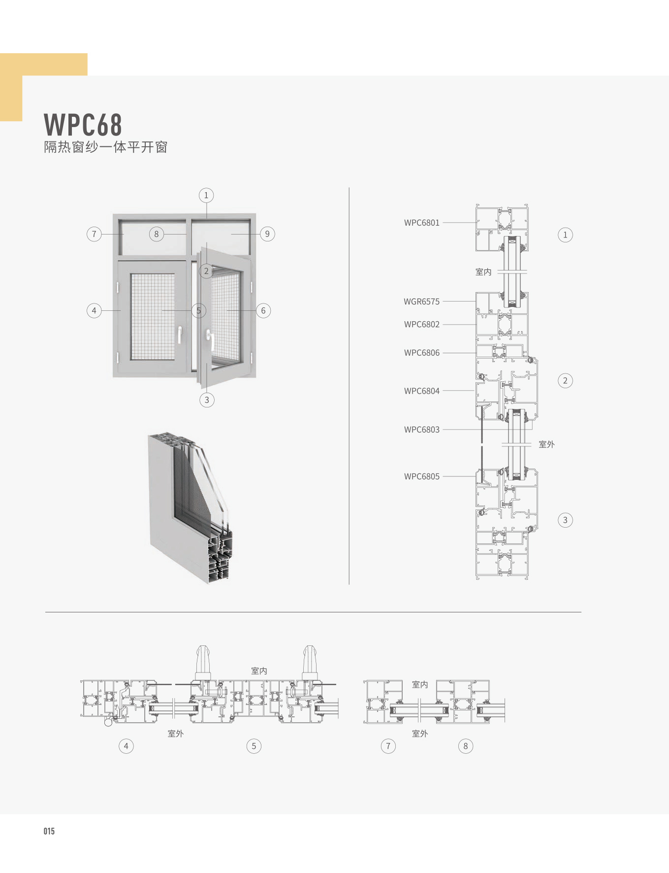 WPC68隔熱窗紗一體平開(kāi)窗