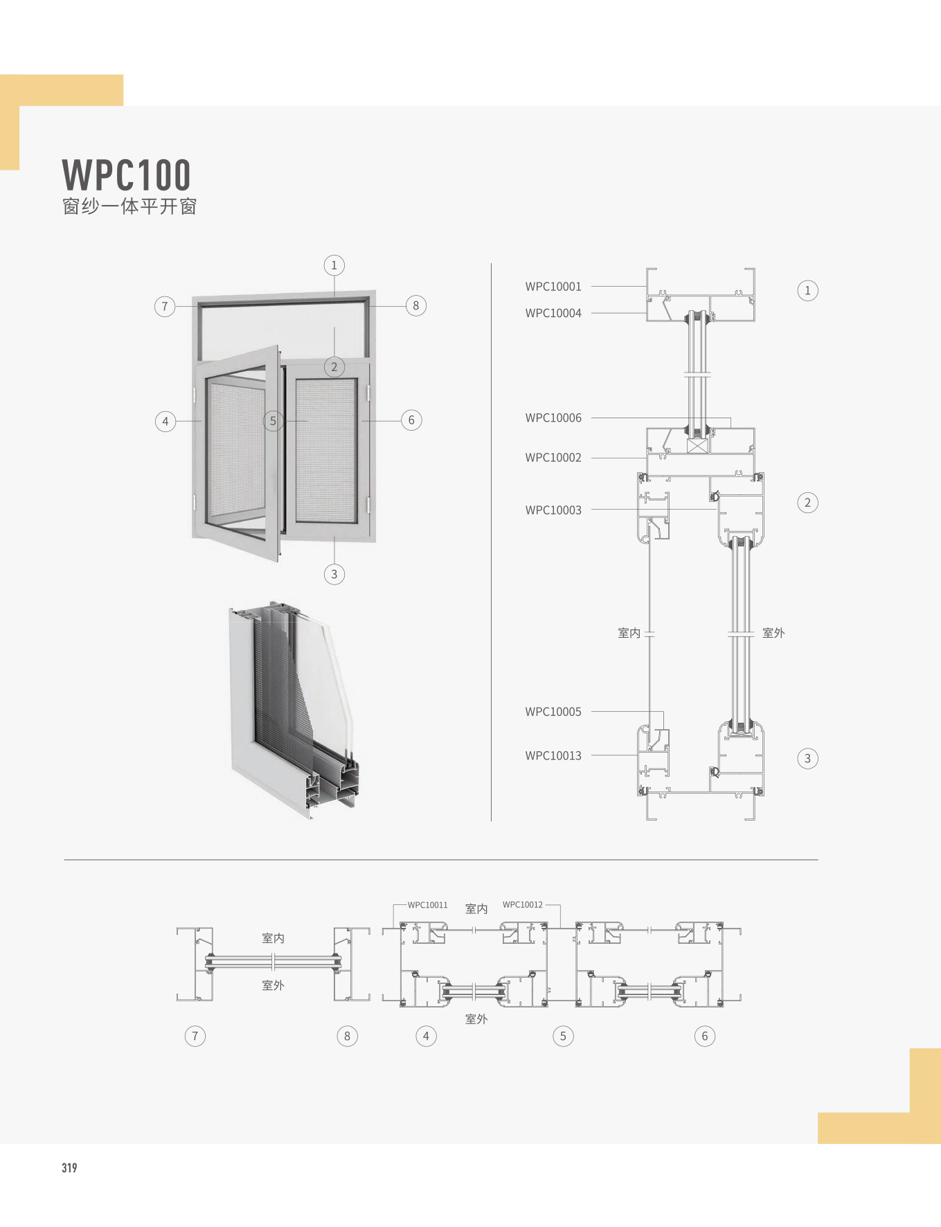 WPC100窗紗一體平開(kāi)窗